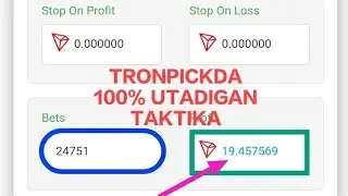 Тронпик сайтида энди факат галаба/Tronpick Taktika 100% utadi Internetda sarmoyasiz harkun 20 dollor