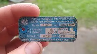 Оригинальная табличка фаркопа passat B3. The original Passat 35i tow hook plate