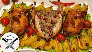 A Festive Dish. Stuffed Quail