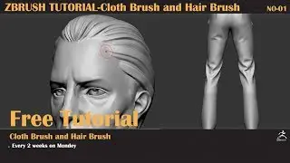 Free Zbrush Tutorial-Cloth Brush and Hair Brush