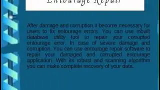 Entourage Error : Know How To Fix Easily