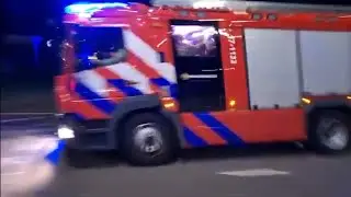 brandweer en politie richting gebouwbrand floridaweg Capelle aan den IJssel