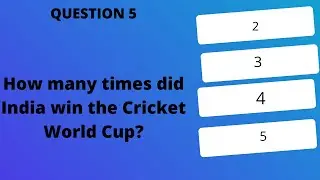 Q5 CRICKET QUESTION SHORTS ABOUT INDIA!! HOW MANY TIMES HAVE INDIA WON WORLD CUP #shorts