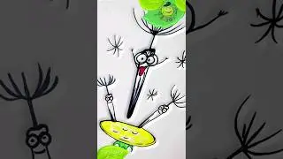 Рисунок как разлетаются семена одуванчика #shorts