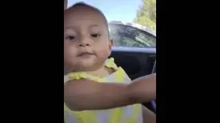 Don't touch Baby Elli's car stereo