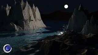 Ночная сцена с океаном морем в Cinema 4D (Ocean Sea in Cinema 4D Tutorial)