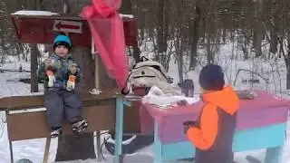 First skiing trip to the forest 28 02 2016
