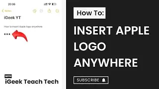 HOW TO INSERT APPLE LOGO ANYWHERE |   