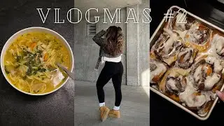 VLOGMAS #2 | Try-on haul, travail, soupe poulet & nouilles et des brioches à la cannelle!