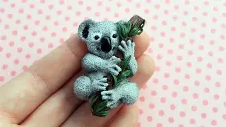 Miniature Koala🐨Polymer Clay🌿Мініатюрна Коала🐨Полімерна глина🌿