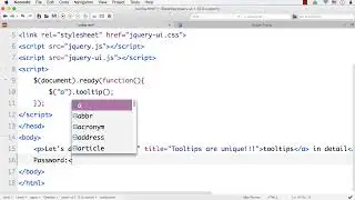 jQueryUI - Widget Tooltip 1 - Introduction to Tooltip Widget