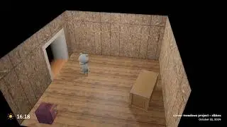 clover meadows static camera to dolly camera with room length, rotate on yaw