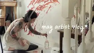 artist vlog ☘︎ painting fish, touching grass, & talking about things & stuff