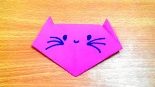 How to make an origami cat face step by step.