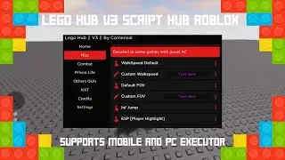 Lego Hub V3 Roblox Script Hub 🗃 | Supports on roblox mobile executor and Pc | JN HH Gaming