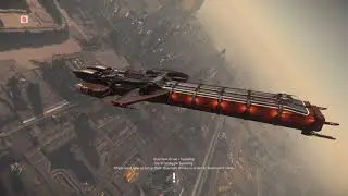 Star Citizen PTU 3.10 - Taking off from Lorville in a Caterpillar