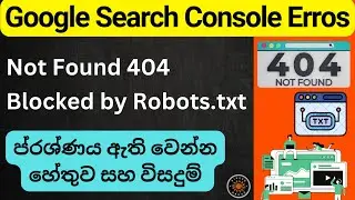 Google Search Console Sinhala | Not Found 404 Error, Blocked by Robots.txt Error, How to Fix සිංහල