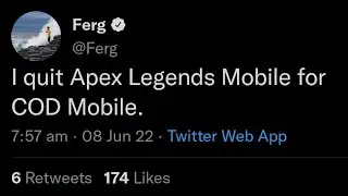 IFerg is QUITTING APEX LEGENDS MOBILE