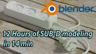 Extension cord - First SUB-D model timelapse in Blender 3D