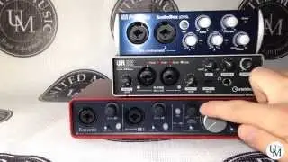 Обзор звуковых карт. Focusrite Scarlett 2i4. Steinberg UR22. PreSonus Audiobox 22vsl - UM Test 01