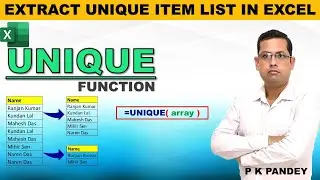 Ms Excel UNIQUE Function | How to use Unique Function in Excel