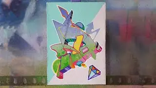 Graffiti art. Граффити шрифт, буква D. Процесс рисования, граффити арт. Graffiti art.