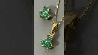 Set aretes y dije de oro con esmeraldas ref. 226-251set
