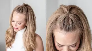 HAIR HACK 🦋🤍 EASY HALFUP ELASTIC HAIRSTYLE