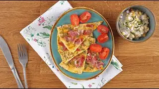 Sonkás-kapros omlett kukoricasalátával recept
