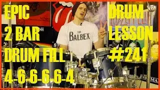 Epic Rock, Pop, Metal 2 Bar Drum Fill - Intermediate Level - Drum Lesson 