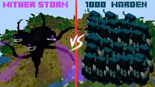 1 WITHER STORM VS 1000 WARDEN. WARDEN SONIC BOOM. MINECRAFT BATTLE.