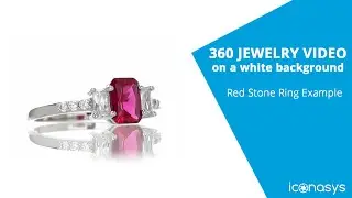 360 Jewelry Video on a White Background: Red Stone Ring