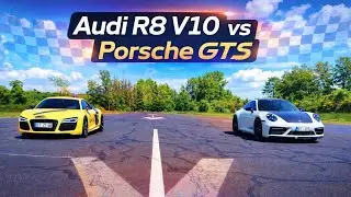 Porsche 992 Carrera GTS vs Audi R8 V10 - Drag Race