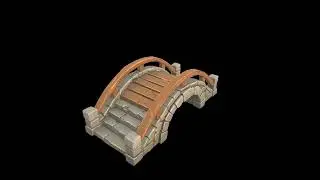 Stylized Stone and Wood Bridge - Prop 3D Model | Game Asset Showcase