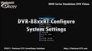 Configure System Settings - DVR-88xxRT - H.264 Standalone DVR