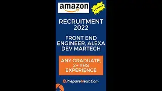 Amazon Recruitment 2022 | Front End Engineer, Alexa Dev MarTech | IT Job | Across India