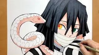 How to draw Obanai Iguro from Demon Slayer I Kimetsu no Yaiba | step by step | draw anime