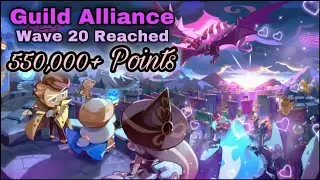 Guild Alliance 550,000+ Score Wave 20 Reached {Gameplay} | Cookie Run: Kingdom (iOS)