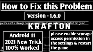 Please enable storage access permission in Bgmi problem fix in android 11||2021 new trick 100% solve