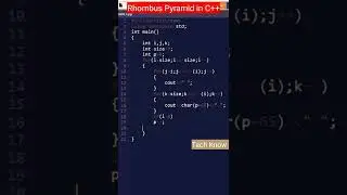 Rhombus Pyramid pattern in C++ || pyramid tutorial || #viral #shorts #coding #pattern