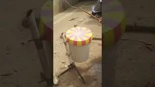 Test the strength of the drum skin from the duct tape if it is splashed with water #craftideas