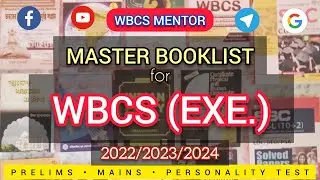Master Booklist for WBCS (Exe.) || WBCS Booklist for Prelims & Mains 2022/2023/2024 || WBCS MENTOR