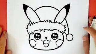 HOW TO DRAW CUTE CHRISTMAS PIKACHU