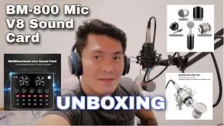 BM-800 MIC CONDENSER | V8 SOUND CARD (UNBOXING)