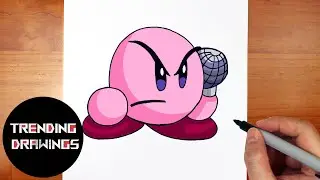 How To Draw FNF MOD Character - Kirby Easy Step by Step