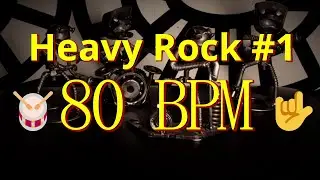 80 BPM - Heavy Rock #1 - 4/4 Drum Beat - Drum Track - Heavy Drum beat 🥁🎸🎹🤘