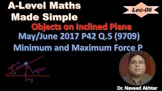Lec-06 : Force on Inclined plane.  May June 2017 P42 Q # 5. A levels mchanics. (Urdu/Hindi)