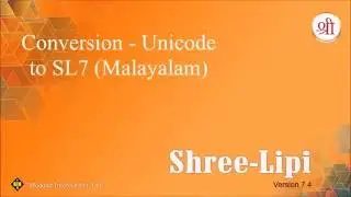 Conversion - Unicode to SL7 (Malayalam)