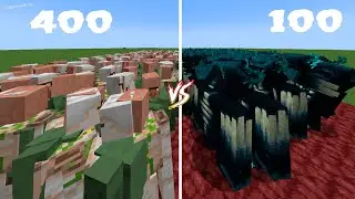200 CHAD GOLEMS & 200 IRON GOLEM VS 100 WARDEN. MINECRAFT BATTLE