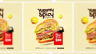 Design a Eye catching Burger flyer in CorelDraw #flyerdesign  #flyer #viralvideo
